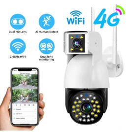 Simpono 4G SIM PTZ WIFI Dual Lens Camera app - v380