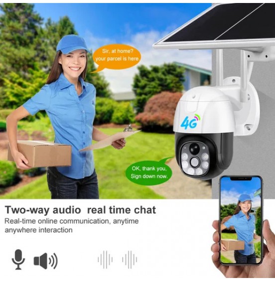 4G Solar PTZ WIFI Camera 2 way Audio Outdoor Waterproof Camera